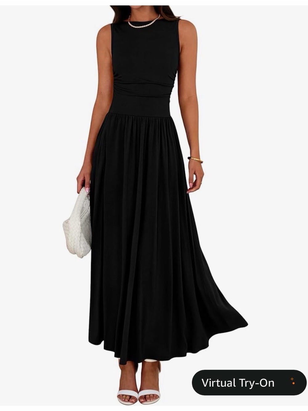 Classic Black Maxi Dress - Sleek Sleeveless Design